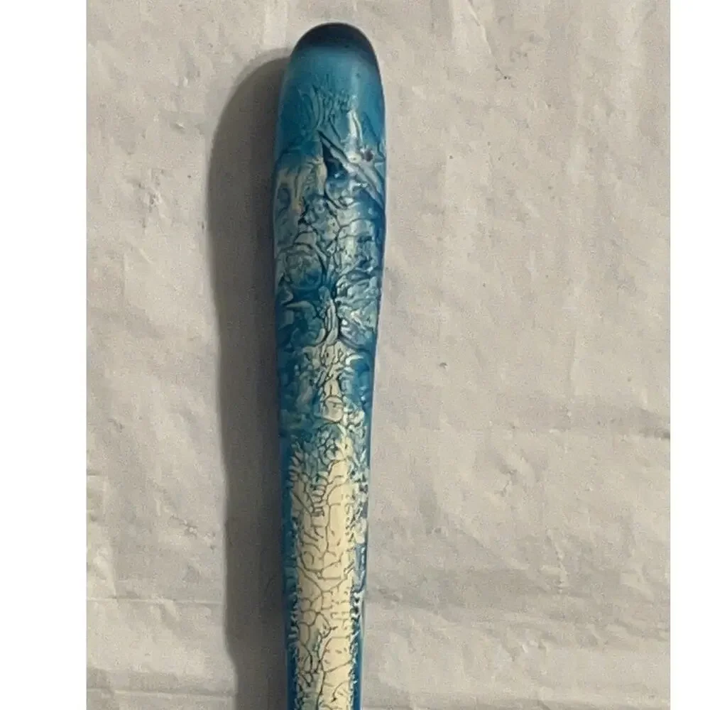 Resin Swirl Salad Set Utensil 2 Pc Blue - Excellent